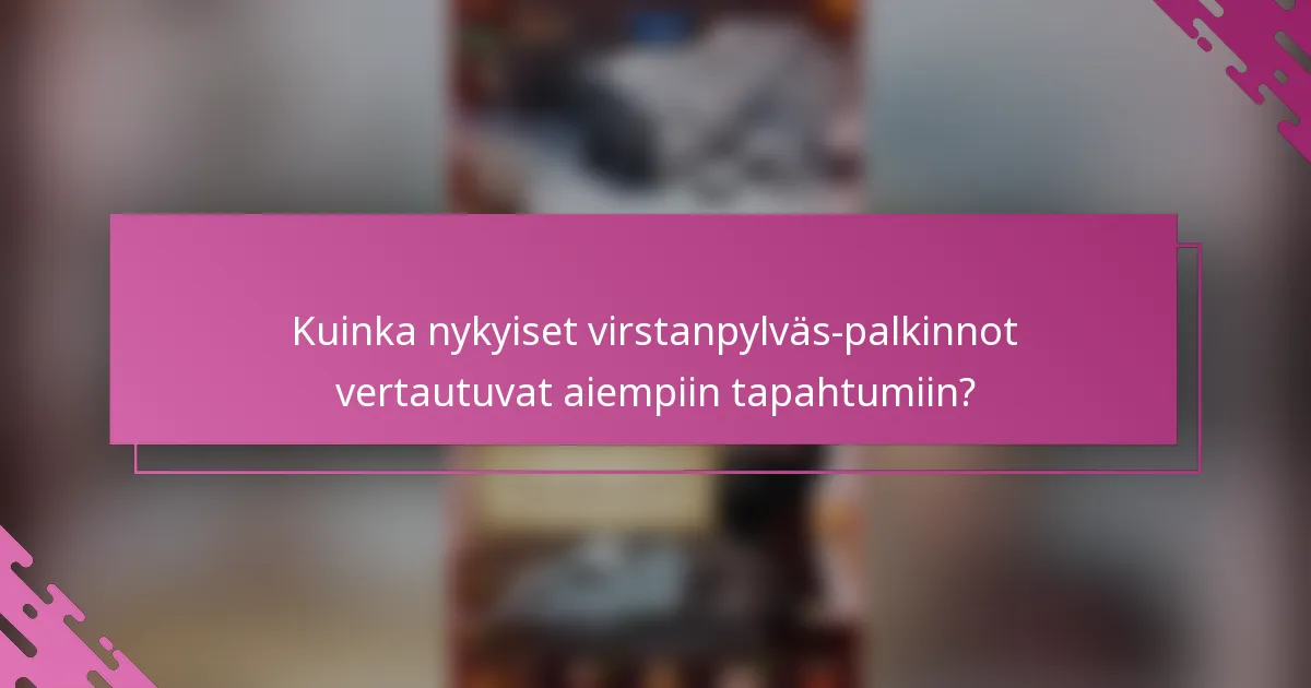 Kuinka nykyiset virstanpylväs-palkinnot vertautuvat aiempiin tapahtumiin?